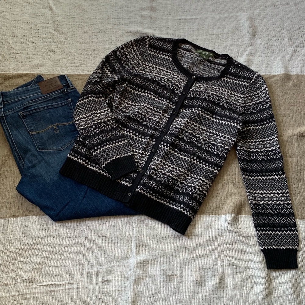 Eddie Bauer cardigan printed sweater.